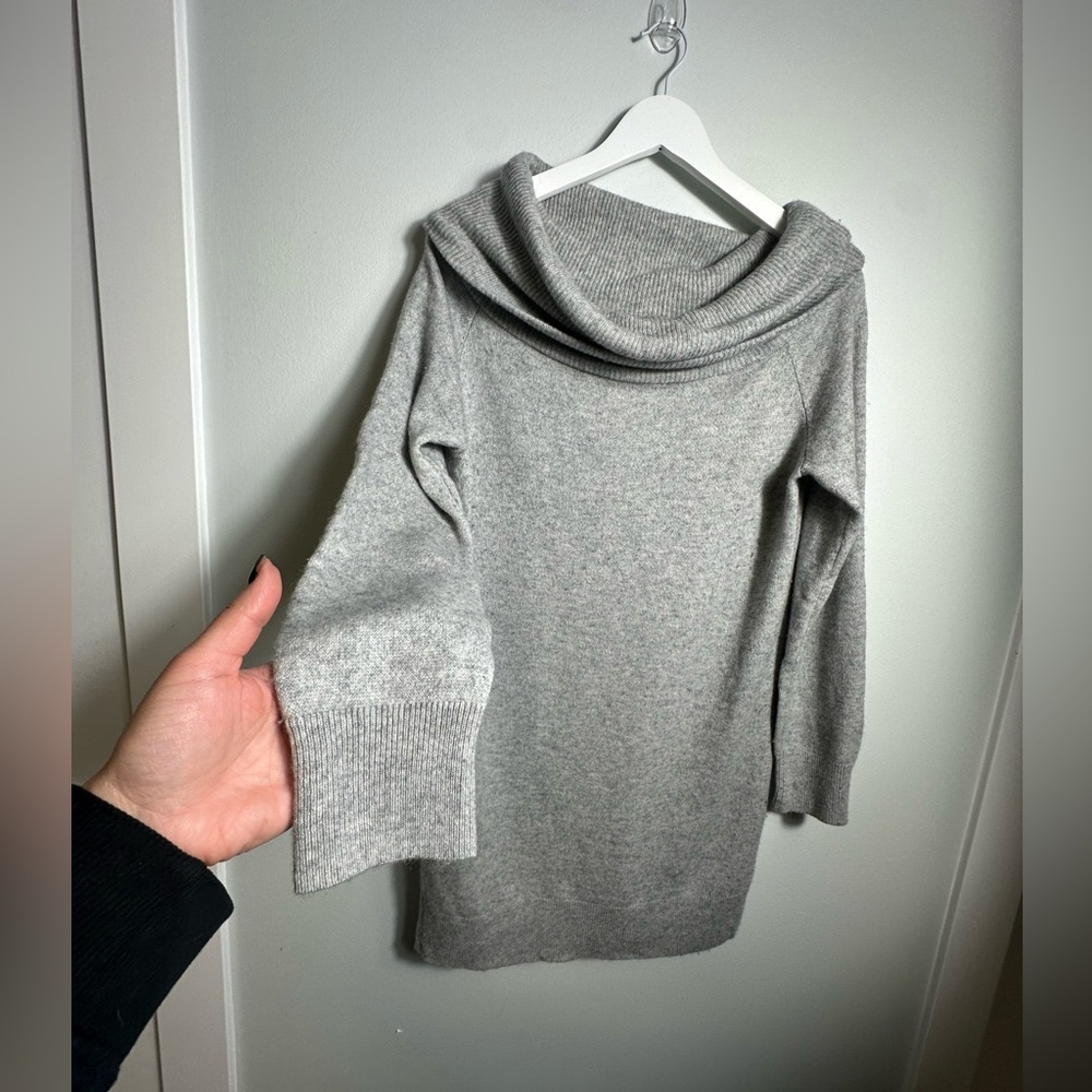 T Alexander Wang Gray Cashmere Wool Off Shoulder Long Sweater/ Tunic  Sz Medium - Picture 11 of 15